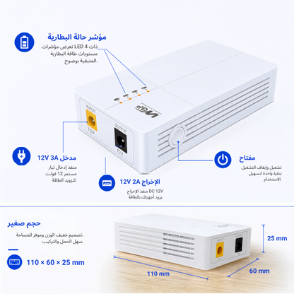 WGP Mini UPS جهاز واحد يحمي نتك، كاميرتك، وبالك